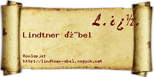 Lindtner Ábel névjegykártya