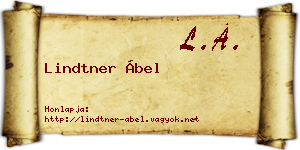 Lindtner Ábel névjegykártya